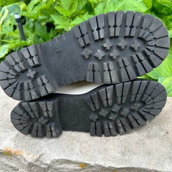 Marc Fisher Padmia White Leather Chelsea Combat Lug Sole Boots 7.5 - Picture 8 of 9